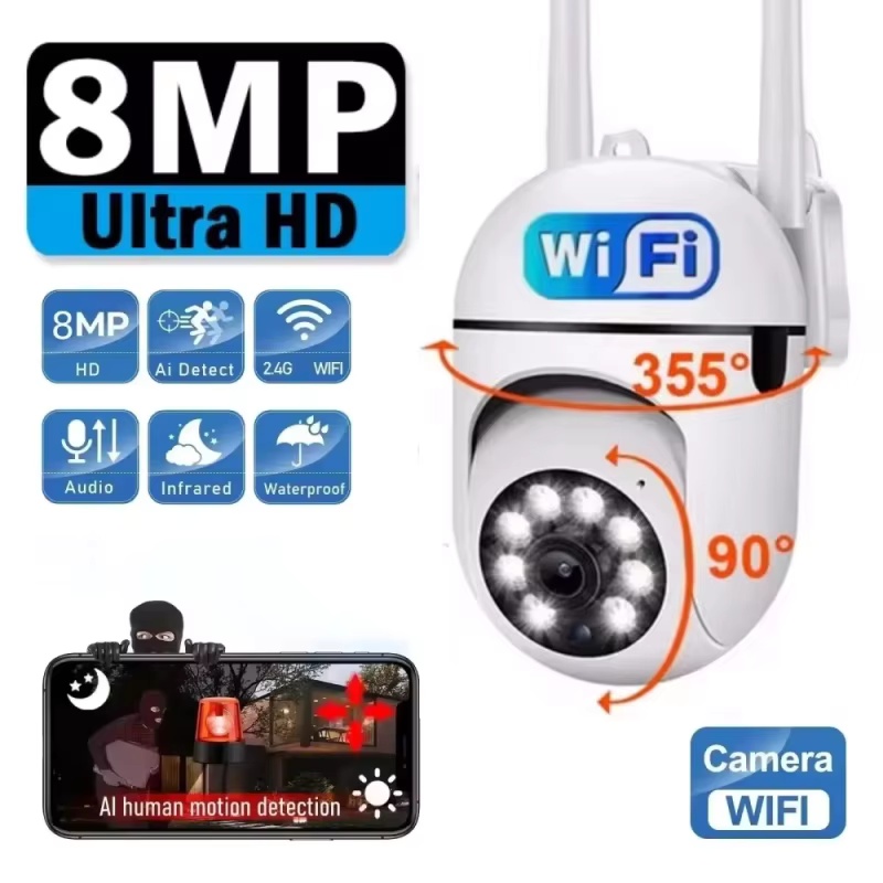 Smart Home Outdoor Camera - Kamera IP WiFi 8MP Zewnętrzna Bezprzewodowa