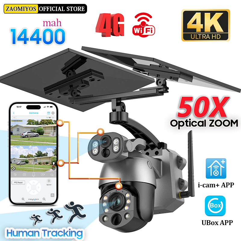 Smart Home Outdoor Camera - Kamera słoneczna 4K 50X ZOOM 10MP