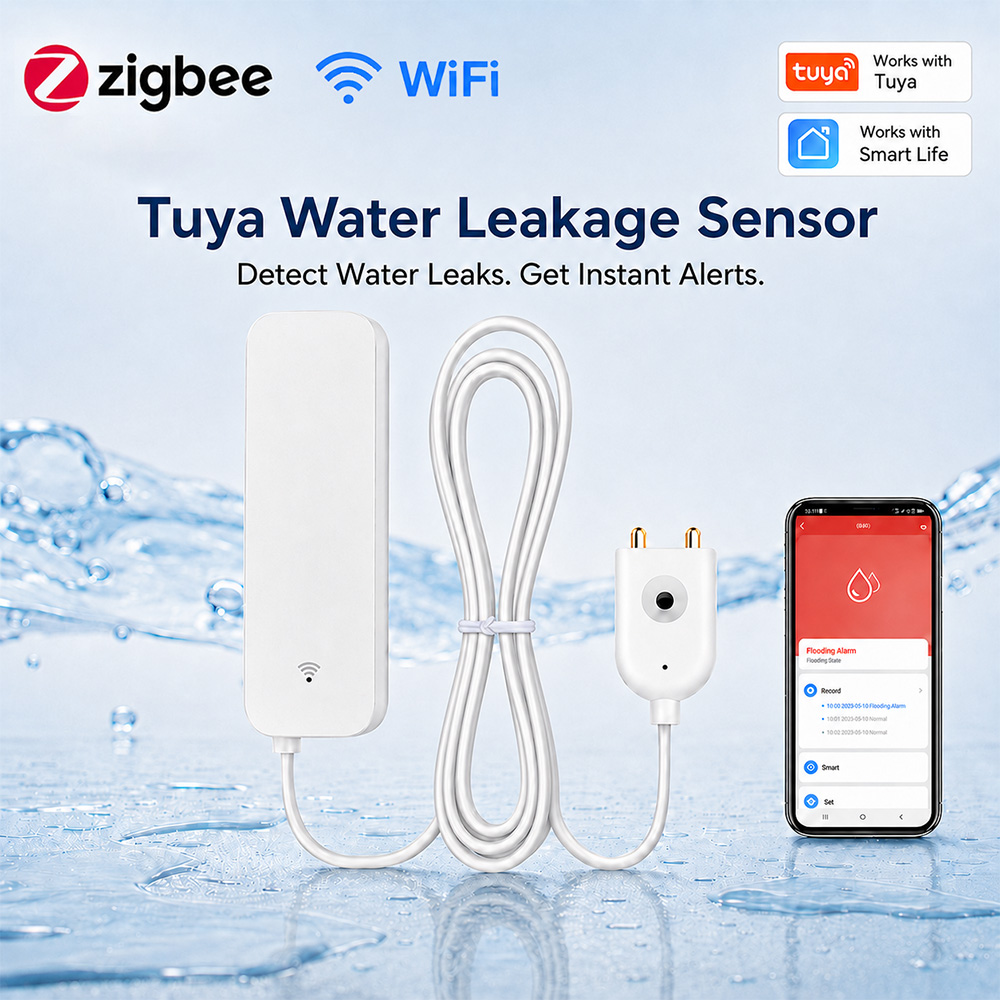 Smart Home Green - Czujnik wycieku wody ZigBee WiFi, alarm