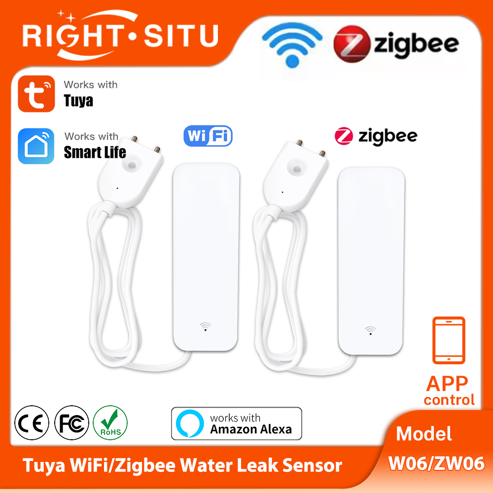 Smart Home Green - Czujnik zalania Tuya WiFi Zigbee, inteligentny