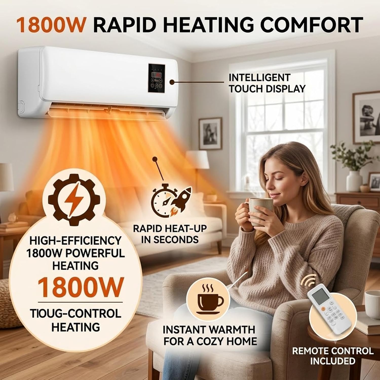 Smart Bathroom Fan - Klimatyzator ścienny 2 w 1, mini