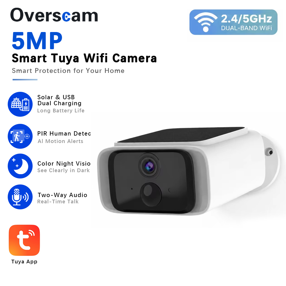 Smart Home Outdoor Camera - Kamera bezpieczeństwa Tuya 5MP zasilana energią