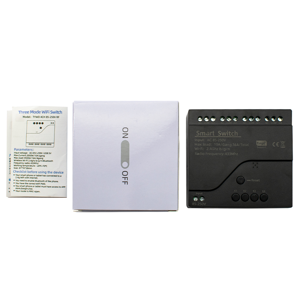 Czarny styl Tuya 4CH Wifi Smar – Smart Home Utilities recenzja i cena