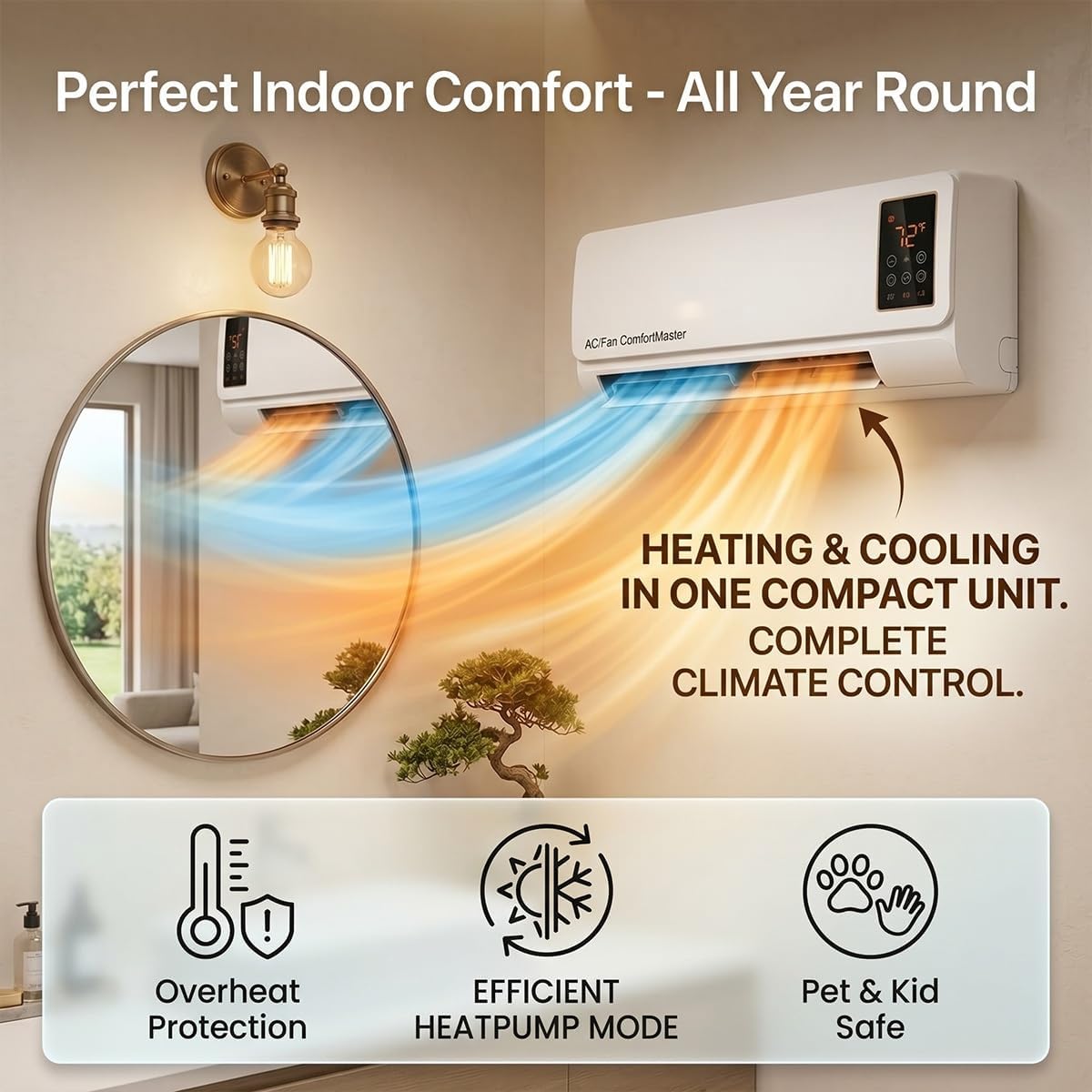 1800W Montowany na ścianie wen – Smart Bathroom Fan recenzja i cena
