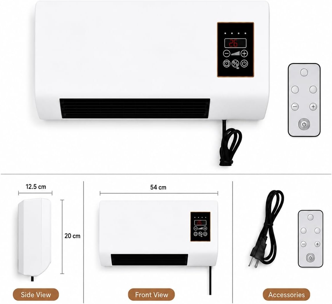 1800W Montowany na ścianie wen – Smart Bathroom Fan recenzja i cena